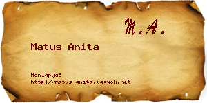 Matus Anita névjegykártya