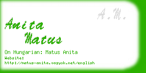 anita matus business card